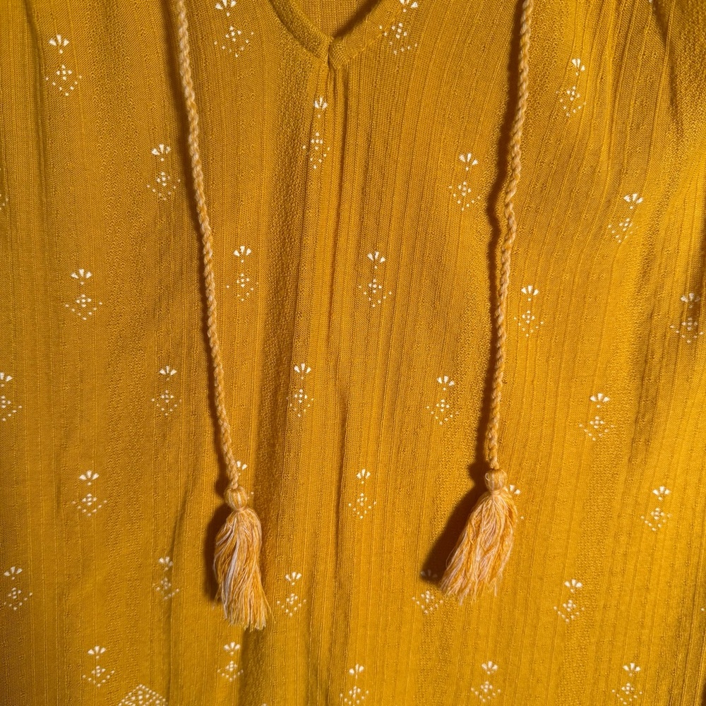 Lucky Brand Mustard Yellow Embroidered Boho Tunic - Picture 13 of 14